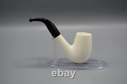 Smooth Bent Pipe 9 MM Filter BLOCK MEERSCHAUM-NEW-HANDCARVED Case#201 W Tamper