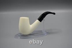 Smooth Bent Pipe 9 MM Filter BLOCK MEERSCHAUM-NEW-HANDCARVED Case#201 W Tamper