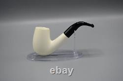 Smooth Bent Pipe 9 MM Filter BLOCK MEERSCHAUM-NEW-HANDCARVED Case#201 W Tamper