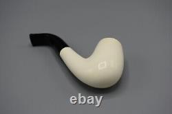 Smooth Bent Pipe 9 MM Filter BLOCK MEERSCHAUM-NEW-HANDCARVED Case#201 W Tamper