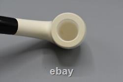 Smooth Bent Pipe 9 MM Filter BLOCK MEERSCHAUM-NEW-HANDCARVED Case#201 W Tamper