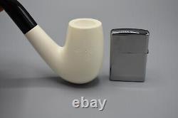 Smooth Bent Pipe 9 MM Filter BLOCK MEERSCHAUM-NEW-HANDCARVED Case#201 W Tamper