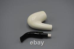 Smooth Bent Pipe 9 MM Filter BLOCK MEERSCHAUM-NEW-HANDCARVED Case#201 W Tamper