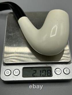 Smooth Bent Pipe 9 MM Filter BLOCK MEERSCHAUM-NEW-HANDCARVED Case#201 W Tamper