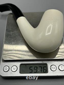 Smooth Bent Pipe 9 MM Filter BLOCK MEERSCHAUM-NEW-HANDCARVED Case#201 W Tamper