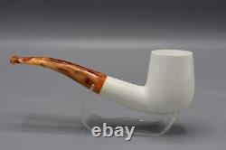 Smooth Bent Pipe new-block Meerschaum Handmade Custom Case#1835