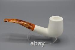 Smooth Bent Pipe new-block Meerschaum Handmade Custom Case#1835