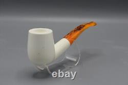 Smooth Bent Pipe new-block Meerschaum Handmade Custom Case#1835