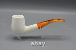 Smooth Bent Pipe new-block Meerschaum Handmade Custom Case#1835