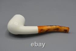 Smooth Bent Pipe new-block Meerschaum Handmade Custom Case#1835