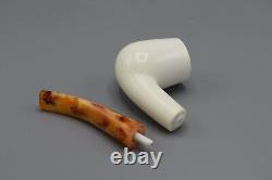 Smooth Bent Pipe new-block Meerschaum Handmade Custom Case#1835