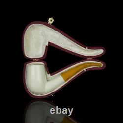 Smooth Bent Pipe new-block Meerschaum Handmade Custom Case#571