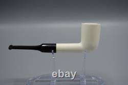 Smooth Billiard Pipe & Tamper BLOCK MEERSCHAUM-NEW-HAND CARVED Case#516