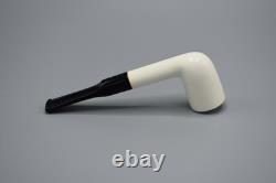 Smooth Billiard Pipe & Tamper BLOCK MEERSCHAUM-NEW-HAND CARVED Case#516