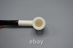 Smooth Billiard Pipe & Tamper BLOCK MEERSCHAUM-NEW-HAND CARVED Case#516