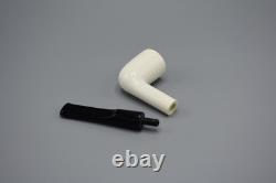 Smooth Billiard Pipe & Tamper BLOCK MEERSCHAUM-NEW-HAND CARVED Case#516