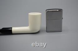 Smooth Billiard Pipe & Tamper BLOCK MEERSCHAUM-NEW-HAND CARVED Case#516