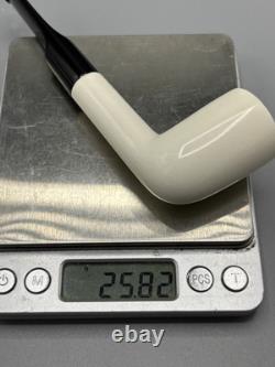 Smooth Billiard Pipe & Tamper BLOCK MEERSCHAUM-NEW-HAND CARVED Case#516