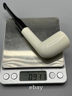Smooth Billiard Pipe & Tamper BLOCK MEERSCHAUM-NEW-HAND CARVED Case#516