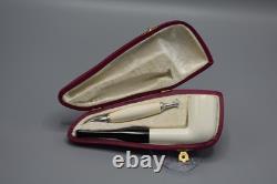 Smooth Billiard Pipe & Tamper BLOCK MEERSCHAUM-NEW-HAND CARVED Case#516