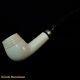Smooth Block Meerschaum Pipes, 925 Silver, Smoking Pipe, Tobacco + Case Agm87