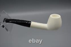 Smooth Brandy Pipe New block Meerschaum Handmade Fitted Army Pocket Case#974