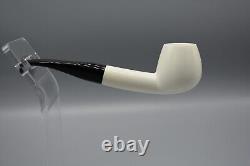 Smooth Brandy Pipe New block Meerschaum Handmade Fitted Army Pocket Case#974