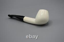 Smooth Brandy Pipe New block Meerschaum Handmade Fitted Army Pocket Case#974