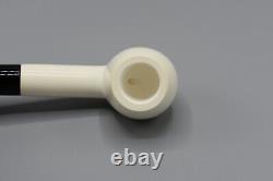 Smooth Brandy Pipe New block Meerschaum Handmade Fitted Army Pocket Case#974