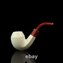 Smooth Bulldog Pipe W Tamper New block Meerschaum Handmade With Case#1814