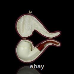 Smooth Bulldog Pipe W Tamper New block Meerschaum Handmade With Case#1814