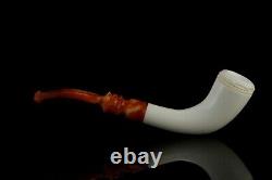 Smooth Colonial Horn Pipe By EGE New Block Meerschaum Handmade W Case#1509