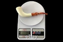 Smooth Colonial Horn Pipe By EGE New Block Meerschaum Handmade W Case#1509