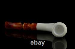 Smooth Colonial Horn Pipe By EGE New Block Meerschaum Handmade W Case#1509