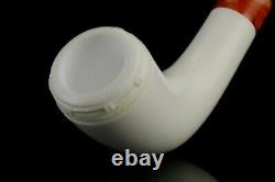 Smooth Colonial Horn Pipe By EGE New Block Meerschaum Handmade W Case#1509