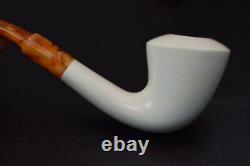 Smooth Dublin Pipe BLOCK MEERSCHAUM-NEW-HAND CARVED From Turkey W Case#1138