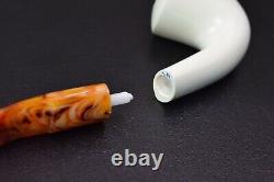 Smooth Dublin Pipe BLOCK MEERSCHAUM-NEW-HAND CARVED From Turkey W Case#1138