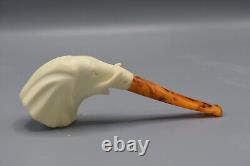 Smooth Elephant Pipe New Block Meerschaum Handmade W Case#1668