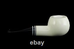 Smooth Fat Pot Pipe BLOCK MEERSCHAUM-NEW-HAND CARVED W Case#854