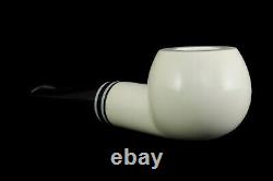 Smooth Fat Pot Pipe BLOCK MEERSCHAUM-NEW-HAND CARVED W Case#854