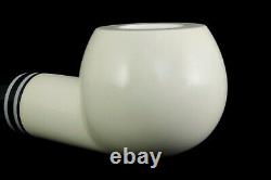 Smooth Fat Pot Pipe BLOCK MEERSCHAUM-NEW-HAND CARVED W Case#854