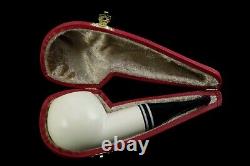 Smooth Fat Pot Pipe BLOCK MEERSCHAUM-NEW-HAND CARVED W Case#854