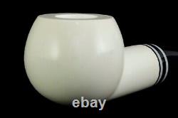 Smooth Fat Pot Pipe BLOCK MEERSCHAUM-NEW-HAND CARVED W Case#854