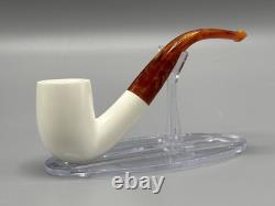 Smooth Finish Bent Pipe new-block Meerschaum Handmade With Case#1827