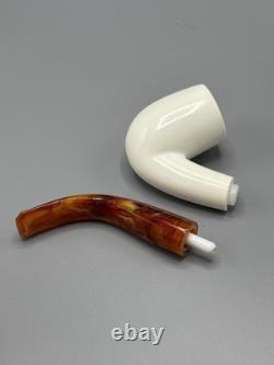 Smooth Finish Bent Pipe new-block Meerschaum Handmade With Case#1827