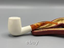 Smooth Finish Bent Pipe new-block Meerschaum Handmade With Case#599