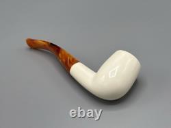 Smooth Finish Bent Pipe new-block Meerschaum Handmade With Case#599
