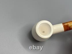 Smooth Finish Bent Pipe new-block Meerschaum Handmade With Case#599
