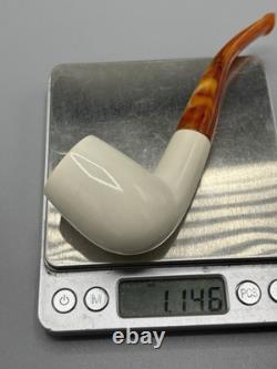 Smooth Finish Bent Pipe new-block Meerschaum Handmade With Case#599