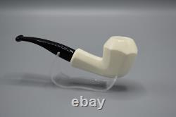 Smooth Finish Panel Pipe BLOCK MEERSCHAUM-NEW-HAND CARVED W Case#525